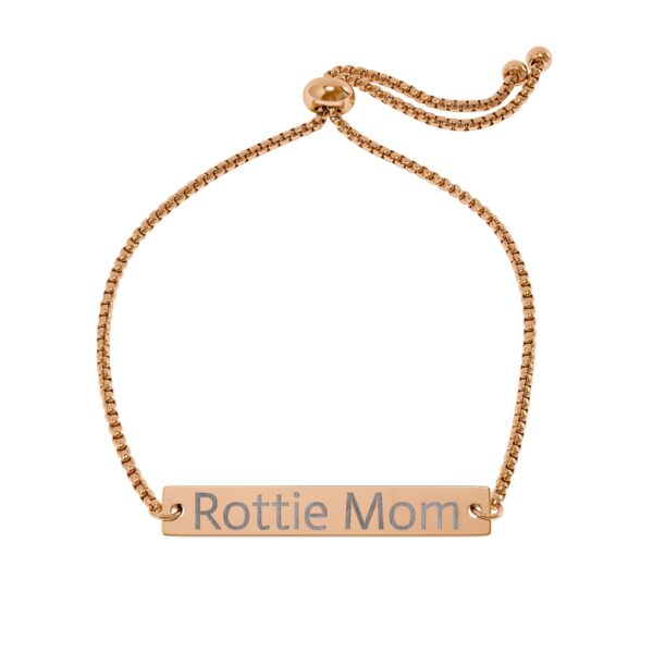 Rottie Mom Adjustable Bar Bracelet