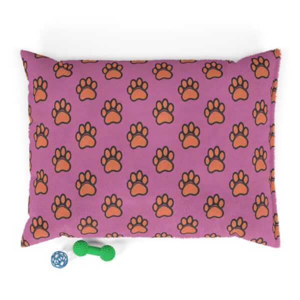Paw Pillow Front 40x30 Pink Paw Print Pet Bed — Cozy Reversible Dog & Cat Cushion