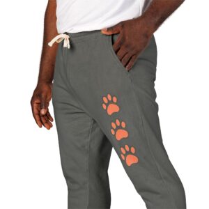 12414427852234769844_2048.jpeg 3 Paws Joggers — Cozy Fleece Sweatpants with Orange Paw
