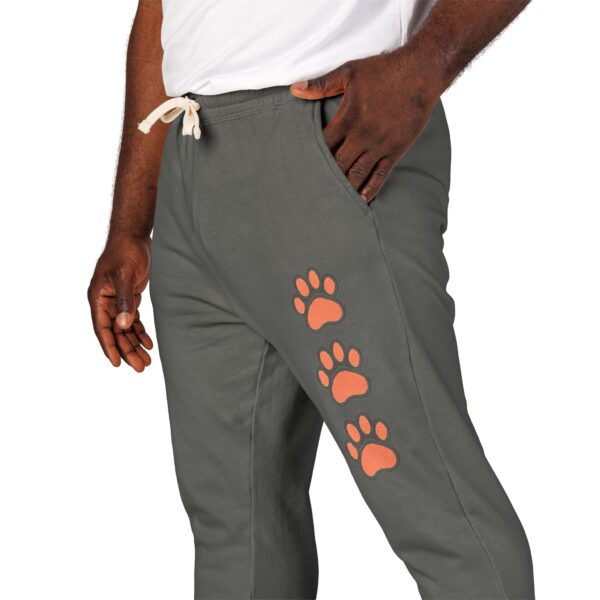 3 Paws Joggers — Cozy Fleece Sweatpants with Orange Paw