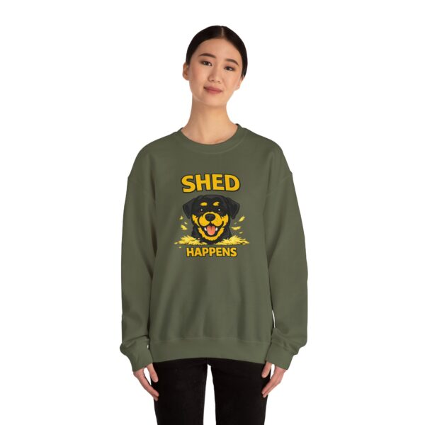 7656032496232330720_2048.jpeg Shed Happens Sweatshirt - Funny Dog Lover Crewneck